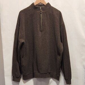 Woolrich Brown Cotton Half-Zip Men's Sweater
